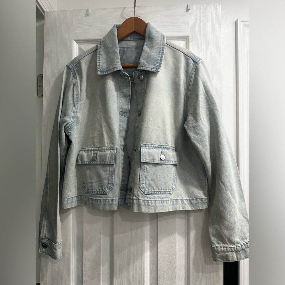 Michael Kors Faded Light Blue Denim Jacket